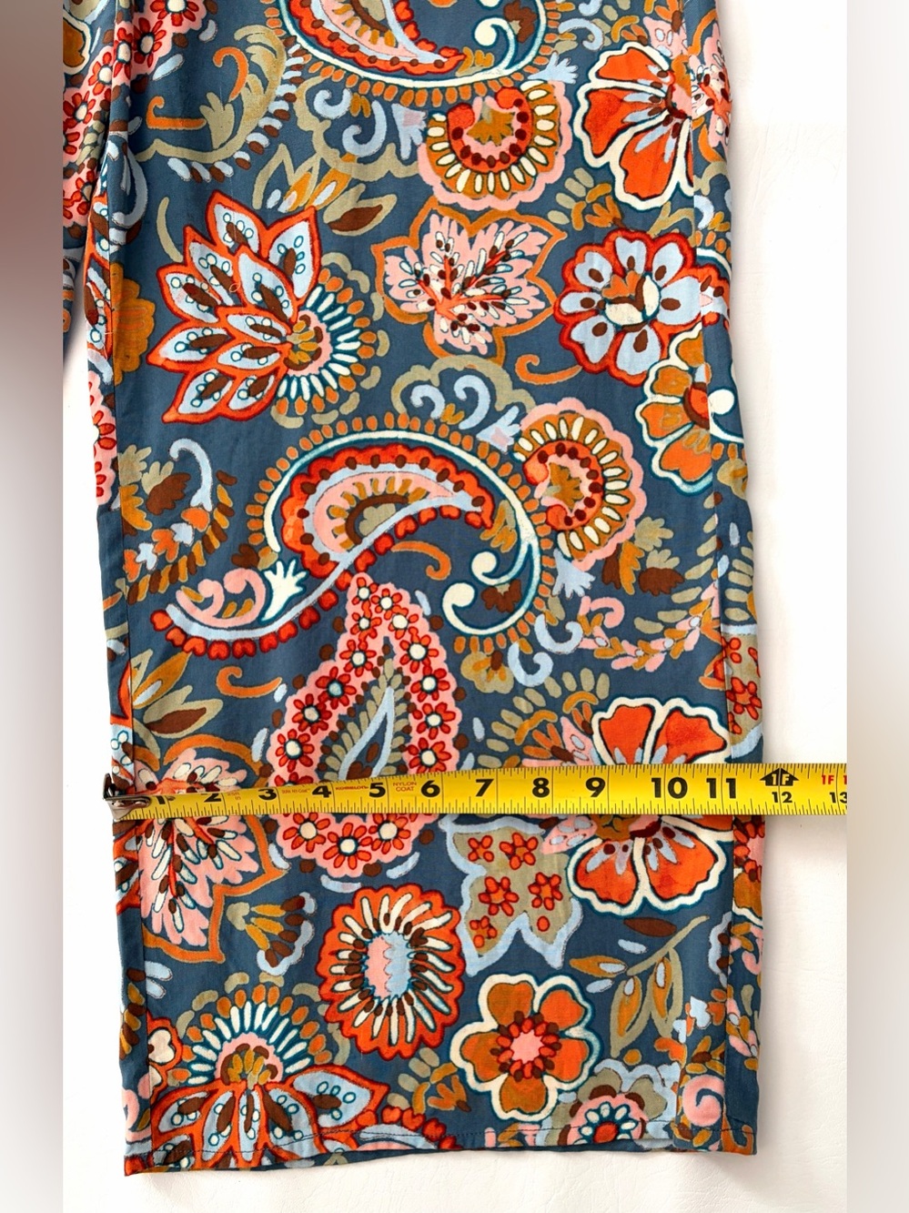 CeCe Pants Floral Paisley Wide Leg Women’s Blue Boho Drawstring Relaxed Medium - Picture 6 of 11